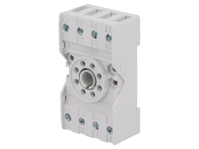 Socket; PIN: 8; 10A; 250VAC; op paneel,op DIN-rail; schroefklemmen Socket; PIN: 8; 10A; 250VAC; op paneel,op DIN-rail; schroefklemmen